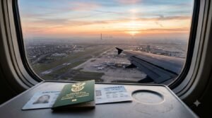 landing in Paris after flights to France from South Africa
