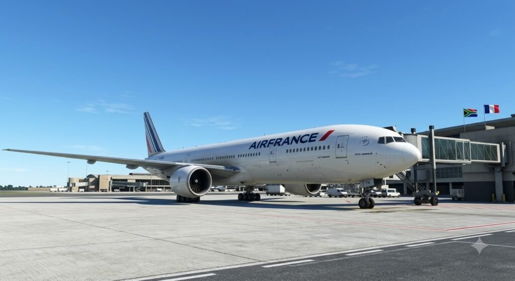Air France direct flight from South Africa to Paris at OR Tam