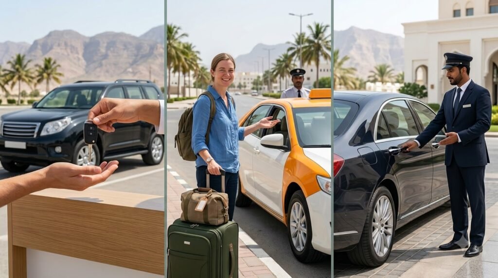 Rental car versus taxi in Salalah