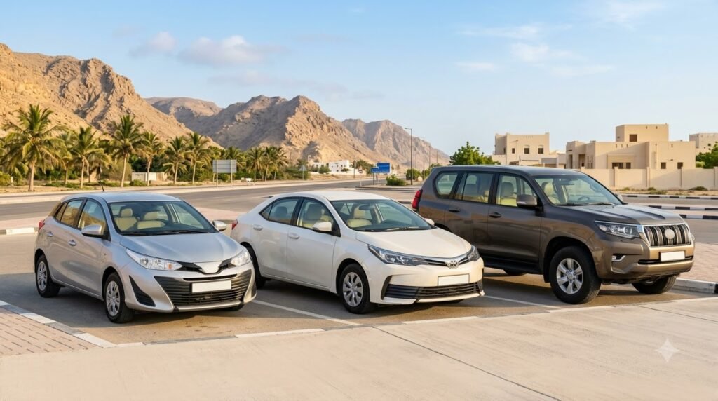 Economy car sedan and SUV rental options in Salalah