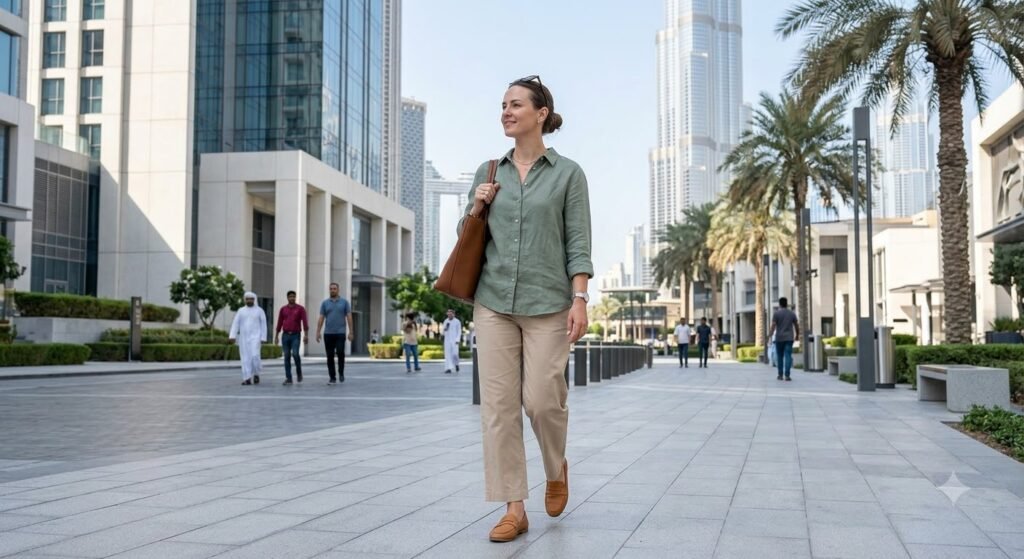 Solo female traveller exploring Dubai