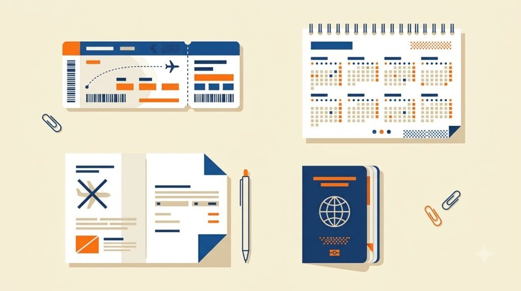 Illustration showing short-term, annual, cancellation-only, and visitor travel insurance options in the Netherlands