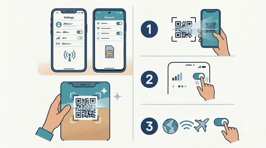 How to install a Croatia travel eSIM on iPhone and Android.